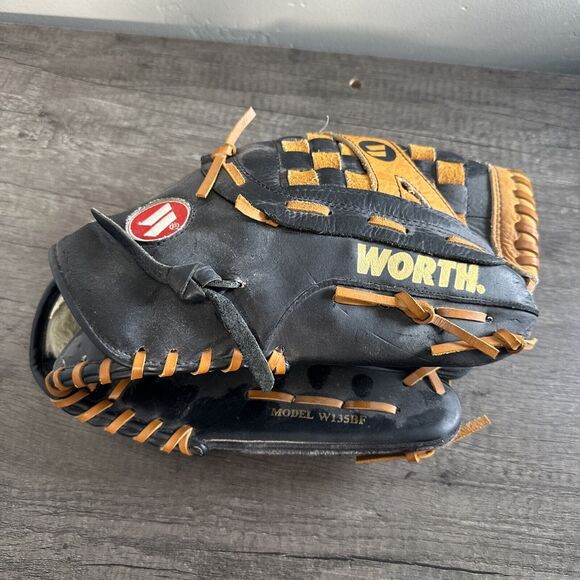 Worth Other - Worth Baseball Glove Model W135BF Enlarged Stinger Pad 13.5" Black Tan LH Throw